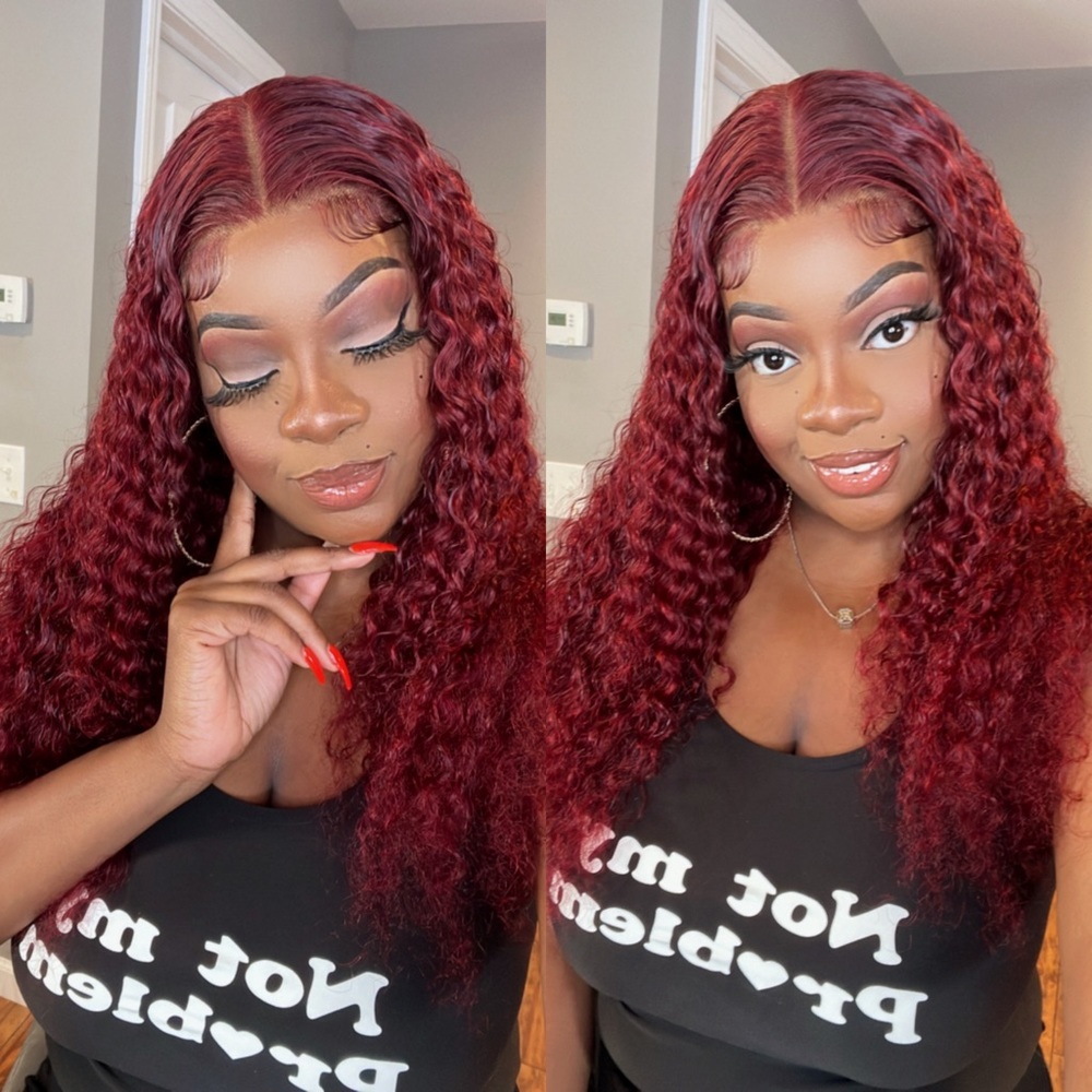 22” 99J Deep Wave Wig 13x4 Lace Frontal